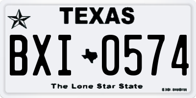 TX license plate BXI0574