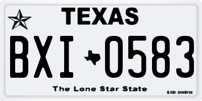 TX license plate BXI0583