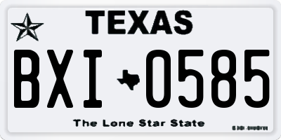 TX license plate BXI0585