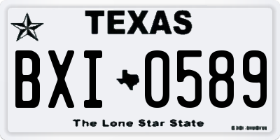 TX license plate BXI0589