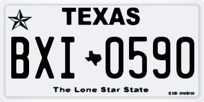 TX license plate BXI0590