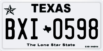 TX license plate BXI0598