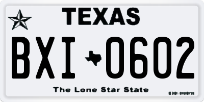 TX license plate BXI0602