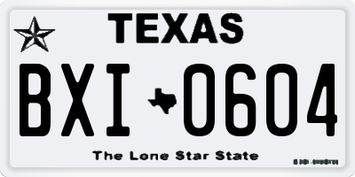 TX license plate BXI0604