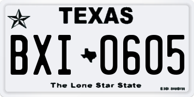 TX license plate BXI0605