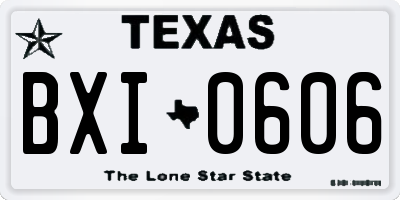 TX license plate BXI0606