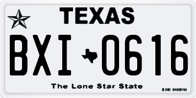 TX license plate BXI0616