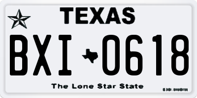 TX license plate BXI0618