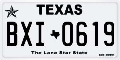 TX license plate BXI0619