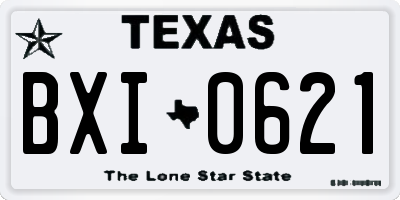 TX license plate BXI0621