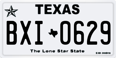TX license plate BXI0629