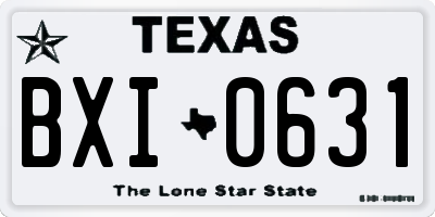 TX license plate BXI0631