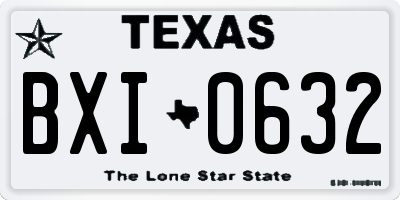 TX license plate BXI0632