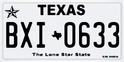 TX license plate BXI0633