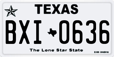 TX license plate BXI0636