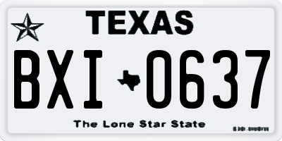 TX license plate BXI0637