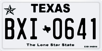 TX license plate BXI0641