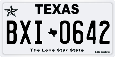 TX license plate BXI0642