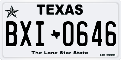TX license plate BXI0646