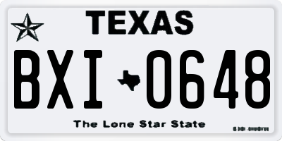 TX license plate BXI0648
