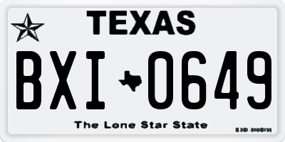 TX license plate BXI0649