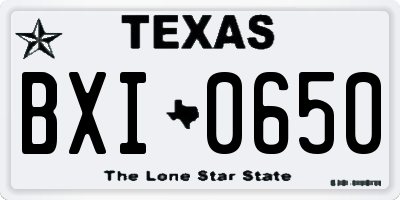 TX license plate BXI0650