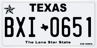 TX license plate BXI0651