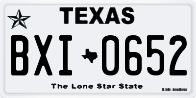 TX license plate BXI0652