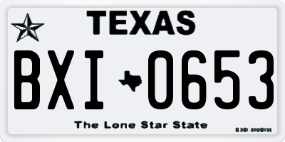 TX license plate BXI0653