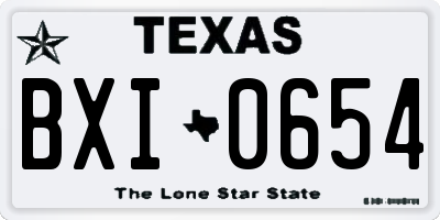 TX license plate BXI0654
