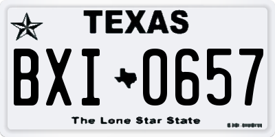 TX license plate BXI0657