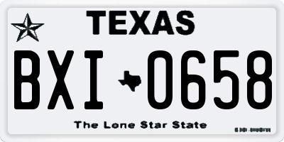 TX license plate BXI0658