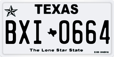 TX license plate BXI0664