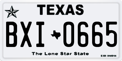 TX license plate BXI0665