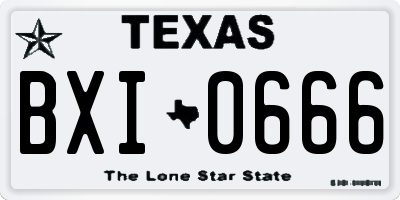 TX license plate BXI0666