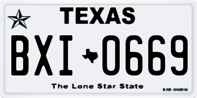 TX license plate BXI0669