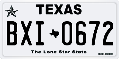TX license plate BXI0672