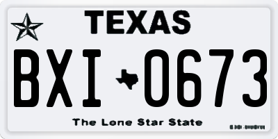 TX license plate BXI0673