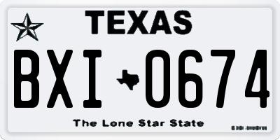 TX license plate BXI0674