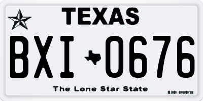 TX license plate BXI0676