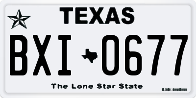 TX license plate BXI0677