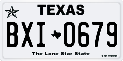 TX license plate BXI0679