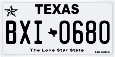 TX license plate BXI0680