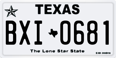 TX license plate BXI0681