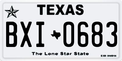 TX license plate BXI0683