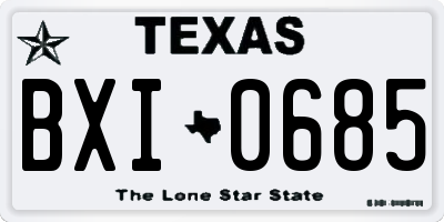 TX license plate BXI0685