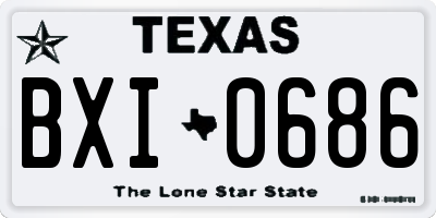 TX license plate BXI0686