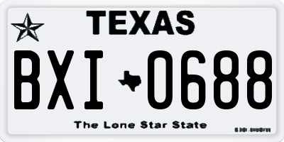 TX license plate BXI0688