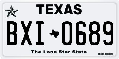 TX license plate BXI0689