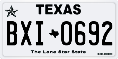 TX license plate BXI0692
